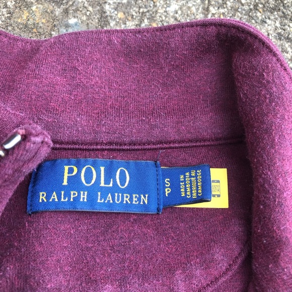 Polo by Ralph Lauren Men's Purple Double Knit Tech Quarter-Zip Sweater - Picture 4 of 4